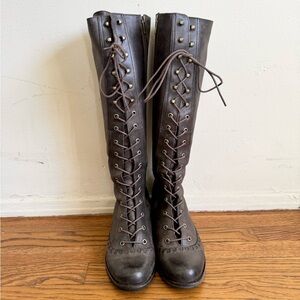 J Shoes Lace up Knee High Victorian Boots Women's US 8.5 Brown